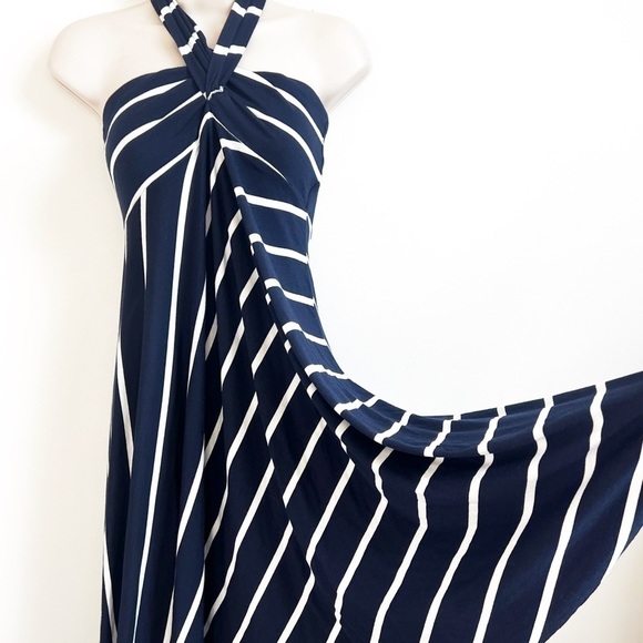 Elan 8 Way Convertible Multi Way Striped Jersey Dress Swim Coverup Blue White M - Picture 10 of 14